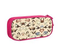 Multifunzione Astuccio per Matite Hairy Ferret Print Astucci Portamatite Custodia Porta Cancelleria per Ufficio Matite Scuola