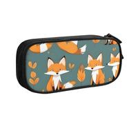 Multifunzione Astuccio Portamatite Yellow Fox Print Slot Matite Astuccio Elegante Borsa Matite Per Collegio, Insegnanti, Teen, 20X9X4Cm
