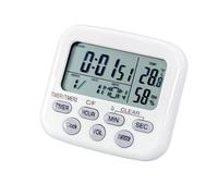 Multifunzione Bianco Timer/termometro/igrometro/sveglia/calendario Elettronico Digitale For Cucina E Studio Affidabile Ed Efficiente