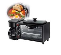 Multifunzione Colazione 4 in 1 Con Mini Forno 7L, Piastra Antiaderente, Tostapane E Macchina Caffè, Perfetta per Cucine Ridotte E Appartamenti Moderni