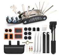 Multifunzione Kit Riparazione Bici 16 in 1,Portatile Emergenza Kit Foratura Ciclismo Professionali con Toppa per Pneumatici,Borse da Sella Impermeabili,per MTB Biciclette da Strada Accessori