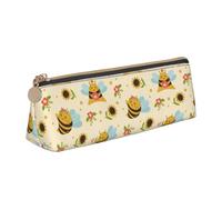 Multifunzione Portapenne Astuccio Cute Bee And Sunflower Pattern Astucci Matite Custodia Porta Cancelleria per Università Adulto Studenti