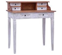 Multifunzione, scrivania per computer, piccola scrivania da ufficio, per casa, ufficio, scuola, scrivania con cassetti, 90 x 50 x 101 cm, legno massiccio anticato