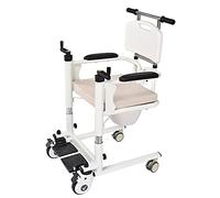 Multifunzione Sedia con WC, Mobile Sedia a Rotelle con Maniglia di Sollevamento Regolabile in Altezza Carrozzina WC per Anziani e/o Disabili