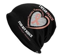 Multifunzione Slouch Beanie Hat I Wear Peach for My Niece Endometrial Cancer Awareness Berretti in Maglia Design Moderno Invernale Cappelli per Sport, Running, Ciclismo