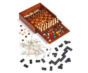 MULTIGIOCO IN LEGNO DAL NEGRO DAMA TRIA BACKGAMMON GIOCO DELL’OCA