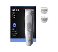 Braun Trimmer per il corpo Series 3, 3 strumenti per la cura, con tecnologia SkinGuard, 80 minuti, delicato per aree sensibili, cura e potatura, impermeabile, BG3530, grigio