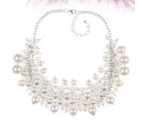Multilayer Weave Necklace Plastic Pearl Accessori Gioielli Collana in Costume