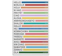 Multilingual Greeting Poster Hello Education Art | A beautiful way to introduce diversity in classroom(Magnetic,12x18inch(30x45cm))