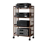 Multima Supporto angolare a 4 livelli regolabile o Rack Bamboo Sto Fur Open Ste Shelf per Ma nizat le Entertainment Center