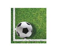 Procos 86869-Tovaglioli da Calcio, 20 Pezzi, Dimensioni 33 x 33 cm, Fazzoletto per la Bocca dei Bambini, stoviglie per Feste, Decorazione da Tavolo, Colore Verde, 86869