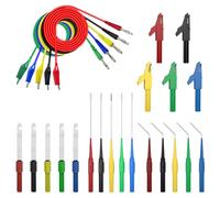 Multimeter Test Leads Kit, Professional Multitester Alligator Clip Leads, 25 pezzi completo con test pinze e fili per piercing a percussione, durevole strumento di test elettrico per multimeter