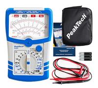 Multimetro analogico PeakTech P 3385, Dispositivo di misura con voltmetro, amperometro, tester di continuità, ohmetro, Fino a 600V AC DC 10A, adatto per installazioni elettriche a 230V