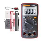 Multimetro Digitale 6000 Conteggi AV/DC Amperometro Tensione Test Transistor Condensatore Tester Lcr Meter Accurato Analisi Rilevamento Completa(Red)