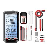 Multimetro digitale 6000 conteggi TRMS USB-C ricaricabile con NCV Live Wire Detector per auto per test batteria auto elettrico fai da te - nero rosso 165 g (628A Black Pro)