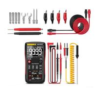 Multimetro digitale, 9999 conteggi auto range True RMS, tensione corrente, tester di resistenza con rilevamento NCV e protezione doppio fusibile per diagnostica elettrica professionale (D)