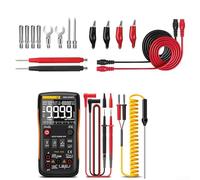 Multimetro digitale 9999 conteggi True RMS Auto/Manuale Range NCV Tensione Corrente Resistenza Tester con Doppio Fusibile Protezione per Diagnostica Elettrica, Arancione (B)