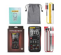 Multimetro Digitale 9999 Tester Analogico True Professionale Condensatore A Transistor Fai-da-te NCV Lcr Meter Lettura Rapida Accurata Facile(Q1 Red)