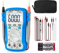 Multimetro digitale a 6000 conteggi TRMS a portata di mano - multimetro elettrico per corrente AC/DC, tensione, resistenza, capacitanza, frequenza, diodo/hFE, NCV, temperatura con retroilluminazione