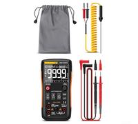 Multimetro digitale Auto Range True RMS, in ABS/silicone, 9999 conteggi, rilevamento NCV, doppio fusibile per diagnostica elettrica professionale (A)