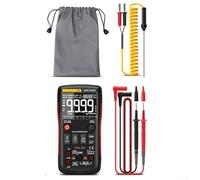 Multimetro digitale Auto Range True RMS NCV Tester di tensione, 9999 conteggi ± 0,5% di precisione, protezione doppio fusibile, per misurazioni AC/DC, arancione (C)