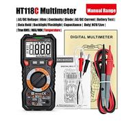 Multimetro digitale, HT118C. Multimetro digitale T-RMS AC DC Intervallo manuale del misuratore di tensione ampere Ncv. Testatore della batteria TEMP TEST LIVE