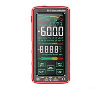 Multimetro digitale intelligente, multimetro digitale a schermo intero VA touch screen AC/DC multimetro per tensione, corrente, resistenza, continuità diodi (rosso)