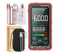 Multimetro Digitale, Multimetro intelligente di fascia alta Touch 6000 conteggi Multimetro Test Multitester ricaricabile AC/DC Tester di tensione Strumento di corrente(683 Red)