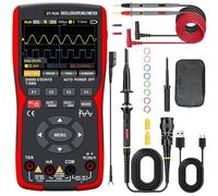 Multimetro Digitale, Oscilloscopio multimetro 3 in 1 con display IPS da 3,5 pollici, 25000 conteggi, larghezza di banda a doppio canale 50 MHz, alta capacità 280 MSa/s