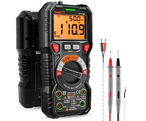 Multimetro digitale professionale automatico, TRMS 6000 Conti (prompt jack LED), Tester Elettrico, Tensione / Corrente / Resistenza / Capacità / Temperatura / Frequenza - KAIWEETS