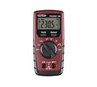 Testboy Pocket 100 Multimetro universale con ampio display LC (piccolo e compatto, misurazione tensione fino a 600 V AC/DC, Auto Range, Data-Hold, CAT III 600 V), rosso/nero