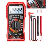 Multimetro digitale, tester di tensione 600 V, voltmetro, tester di continuità, tensione, misuratore di corrente, con supporto pieghevole e linee di misurazione per tensione AC/DC, corrente DC,