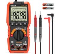 Multimetro Digitale, Tester Multimetro, Voltmetro Amperometro Ohmmetro Ad Alta Sensibilità Misura Tensione CA/CC, CorrenteCA/CC, Resistenza, Diodi, Continuità (Versione aggiornata arancione)