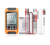 Multimetro Digitale Transistor Smart Tester 9999 Conta La Resistenza Alla Temperatura Del Misuratore Di Capacità Elettrica Automatica True Lettura Rapida Accurata Facile(SZ02 Orange)