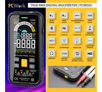 Multimetro Digitale True RMS Posizioni Misuratore Voltometro Amperometro Pcw 03A