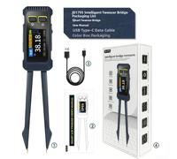 Multimetro LCR per componenti SMD, pinzette a ponte portatili JD-1795 con analisi precisa dell'impedenza, ricarica di tipo C, misurazione della resistenza della capacità induttanza, batteria