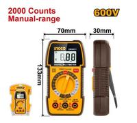 Multimetro Tester Digitale INGCO cavi e puntali test misuratore elettronico 600V