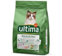 Multipack! 2 x Ultima Cat Crocchette per gatti - Hairball Control con Tacchino e Riso (2 x 7,5 kg)