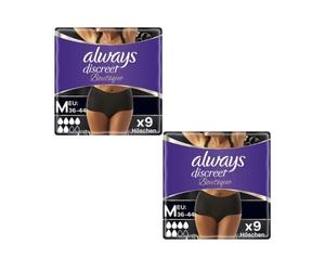 Multipack 2x sempre Discreet Boutique Pantaloni per incontinenza Nero