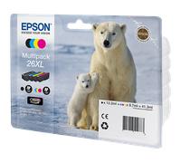 Multipack 4 cartucce EPSON Orso polare 26XL Nero, Giallo, Ciano, Magenta