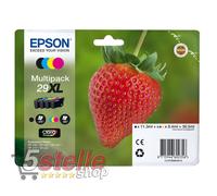 MULTIPACK 4 CARTUCCE INCHIOSTRI ORIGINALI EPSON 29XL FRAGOLA NERO + COLORI