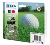 MULTIPACK 4 CARTUCCE INCHIOSTRI ORIGINALI EPSON 34XL PALLINA GOLF NERO + COLORI
