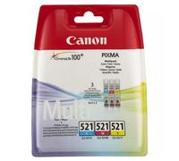 MULTIPACK CANON CLI-521C-M-Y 2934B010AA CARTUCCIA ORIGINALE PER CANON Ip3600,IP4