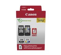 Multipack Cartuccia & Carta 2 Cartucce per Stampante Originali PG 510/CL 511 (1