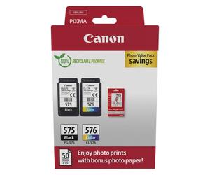 Multipack Cartuccia & Carta 2 Cartucce per Stampante Originali PG 575/CL 576 (1