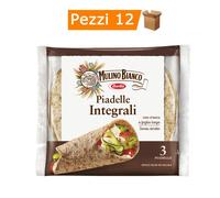 Multipack da 12 Confezioni di Piadelle Integrali Mulino Bianco 3 x 225 Grammi