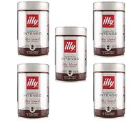 Multipack da 5 Barattoli di Illy Caffe Moka Tostatura Intensa 250 Grammi 100% Arabica Macinato