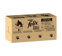 Multipack Felix Le Ghiottonerie 120 x 85 g umido gatto - Selezione mista (Manzo, Pollo, Merluzzo, Tonno)