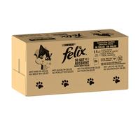 Multipack Felix Le Ghiottonerie 120 x 85 g umido gatto - Varietà di carne & pesce (Manzo, Salmone, Pollo, Tonno)