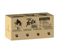 Multipack Felix Le Ghiottonerie 120 x 85 g umido gatto - Varietà di carne (Pollo, Manzo, Anatra, Agnello)